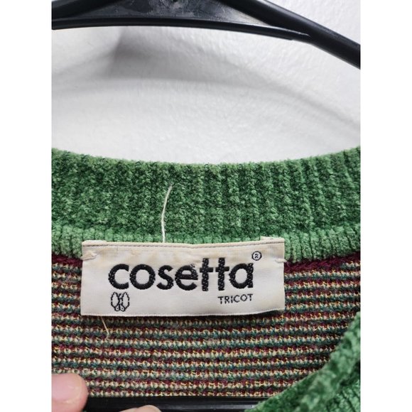 Vintage Cosetta Womens Green Tapestry Design Sweater Large Retro Pullover 90's - Picture 6 of 8
